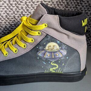 Rick & Morty Canvas Skater Kicks (GRAY / YELLOW) - Cool shoes for the cool kids.